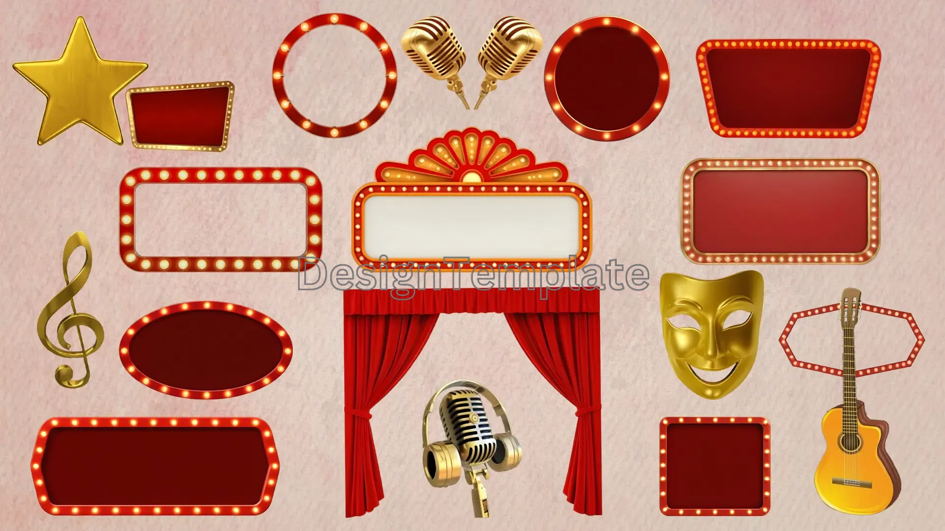 Cinematic Theater Graphics 3D Elements Pack